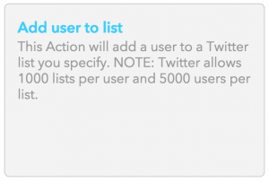 IFTTT - Add User To List