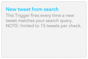 IFTTT - New Tweet From Search