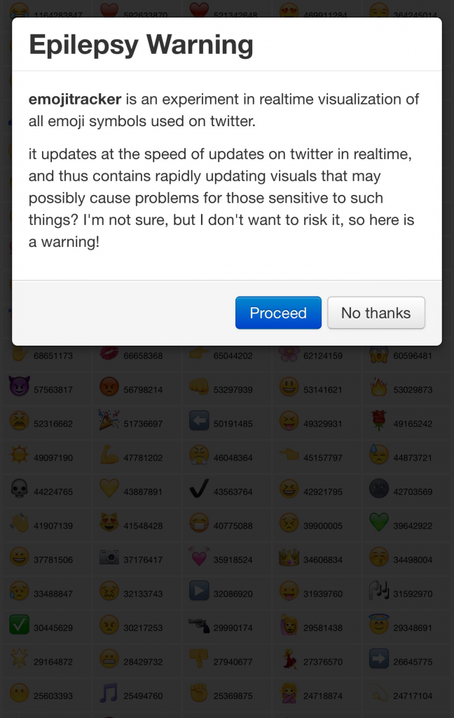 EmojiTracker - Epilepsy Warning